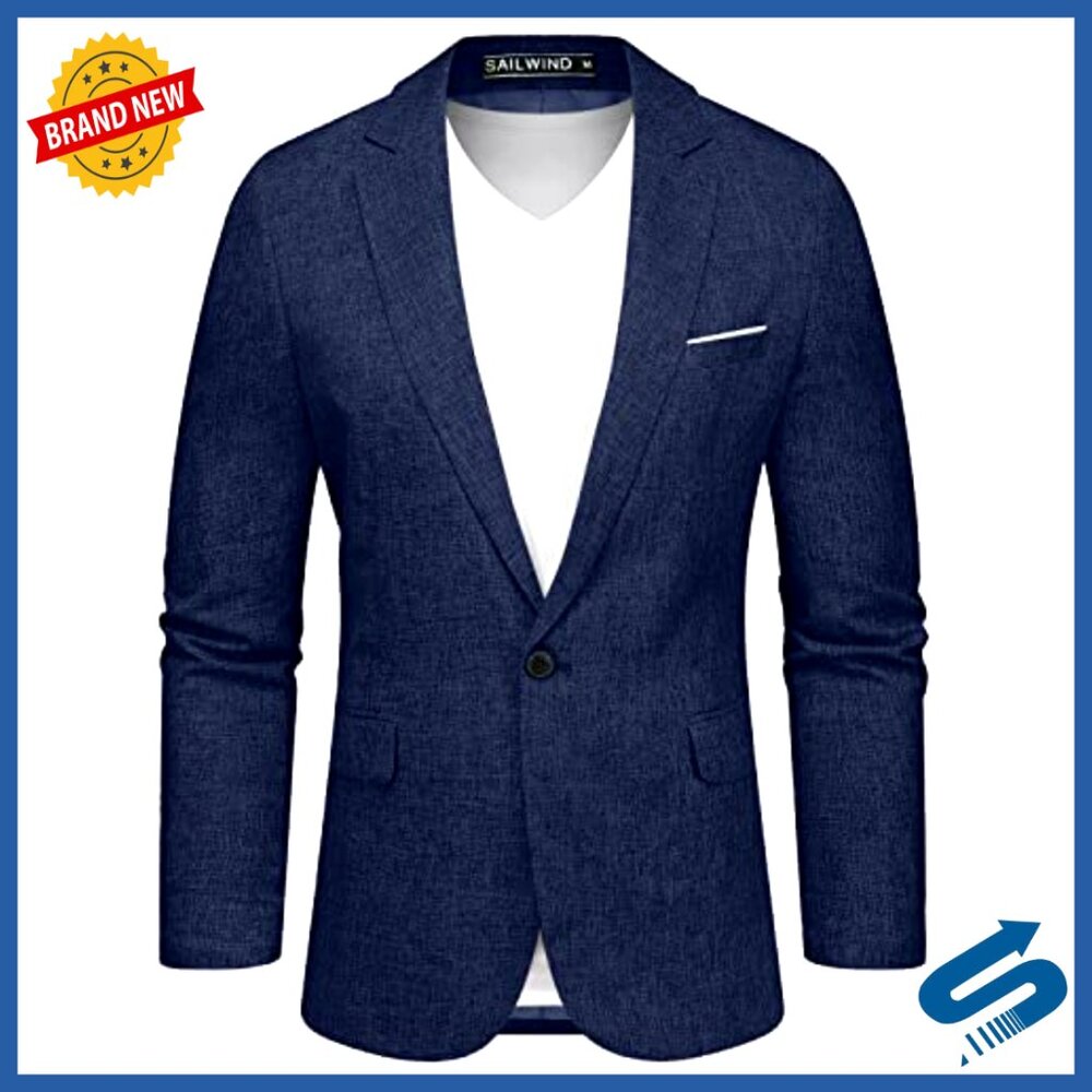 Lightweight Polyester Blend Blazer, One Button Sp… - image 2